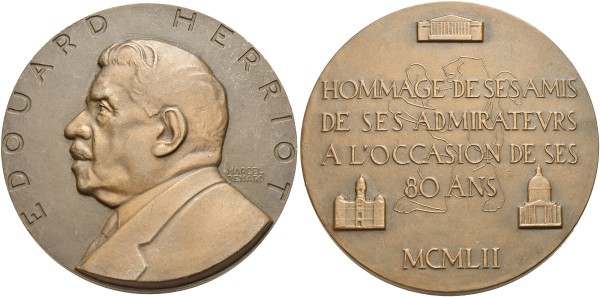 Münze-Frankreich-4-Republik-Medaille-Edouard-Herriot-1952-VIA11975