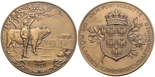 Österreich-1-Republik-AE-Medaille-1926-NÖ-Landwirtschaftskammer-VIA13040