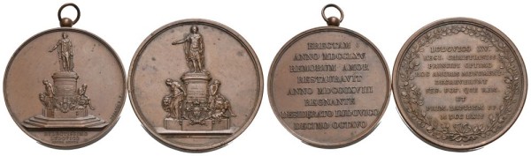 Frankreich-Ludwig-XV-AE-Medaille-1764-und-1818-VIA13231