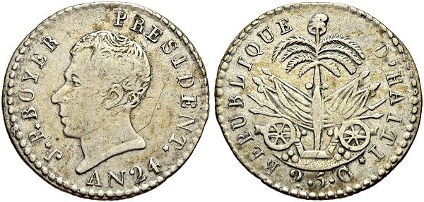 Münze-Haiti-25-Centimes-AN24-1827-VIA12270
