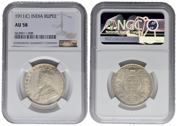 Indien-britische-Oberhoheit-Georg-V-Rupee-1911-Bombay-VIA13148