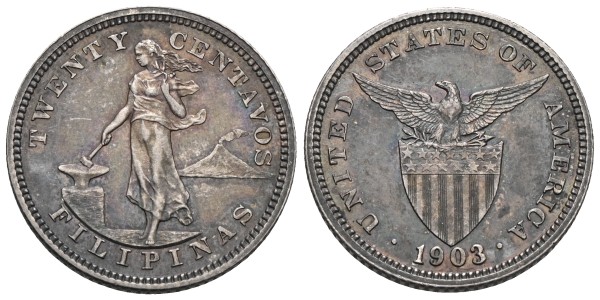 Philippinen-unter-amerikanischer-Verwaltung-20-Centavos-1903-Philadelphia-VIA13133