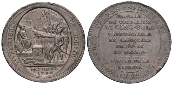 Frankreich-Konstitution-Ludwig-XVI-AE-Medaille-zu-5-Sols-AN-IV-1792-VIA13143