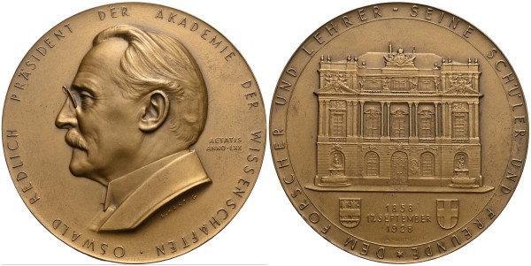 Österreich-1-Republik-AE-Medaille-1928-Oswald-Redlich-VIA13140